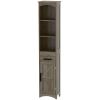 HOMCOM Skinny Tall Cabinet with Drawer, 67'' Slim Cabinet with Door, Farmhouse Style, Weathered Gray Oak