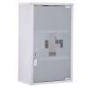 HOMCOM Medicine Cabinet Lockable 12"x20", Stainless Steel, 3 Tier with Shelves for Bathroom Storage