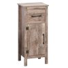 kleankin Bathroom Storage Cabinet Freestanding with Drawer Adjustable Shelf Wooden Vanity Cupboard White