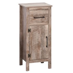 kleankin Bathroom Storage Cabinet Freestanding with Drawer Adjustable Shelf Wooden Vanity Cupboard White