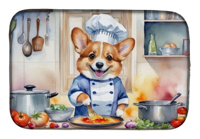 Corgi The Chef Dish Drying Mat Absorbent Dish Drying Mat Pad for Kitchen Counter Dish Drainer Mat for Countertop, 14 x 21", Multicolor