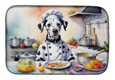 Dalmatian The Chef Dish Drying Mat Absorbent Dish Drying Mat Pad for Kitchen Counter Dish Drainer Mat for Countertop, 14 x 21", Multicolor