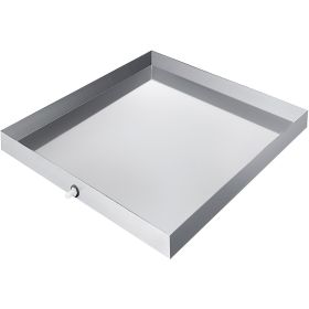 VEVOR 32 x 32 x 2.5 Inch Washing Machine Pan 18 GA Thickness 304 Stainless Steel Heavy Duty Compact Washer Drip Tray with Drain Hole & Hose Adapt