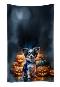 Tricolor Papillon Puppy Halloween Kitchen Towel Dish Cloths Guest Hand Towel Decorative Bathroom Towel for Face,Tea, Dishcloth, Kitchen and Bath