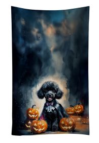 Black Poodle Puppy Halloween Kitchen Towel Dish Cloths Guest Hand Towel Decorative Bathroom Towel for Face,Tea, Dishcloth, Kitchen and Bath