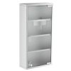 HOMCOM Lockable Medicine Cabinet 12"x24", 4 Tier, Stainless Steel, Bathroom Wall Box with Shelves