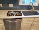 Australian Shepherd Spooky Halloween Dish Drying Mat Absorbent Dish Drying Mat Pad for Kitchen Counter Dish Drainer Mat for Countertop, 14 x 21"