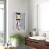 HOMCOM Medicine Cabinet Lockable 12"x20", Stainless Steel, 3 Tier with Shelves for Bathroom Storage