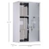 HOMCOM Medicine Cabinet Lockable 12"x20", Stainless Steel, 3 Tier with Shelves for Bathroom Storage