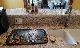 English Bulldog Spooky Halloween Dish Drying Mat Absorbent Dish Drying Mat Pad for Kitchen Counter Dish Drainer Mat for Countertop, 14 x 21"