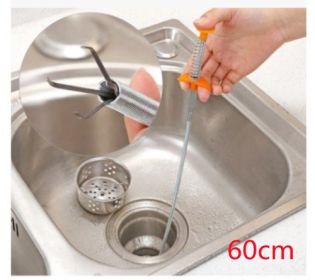 Kitchen Pass Sewer Dredge Spring Pipe Dredge Tool (Option: Yellow 60cm)