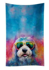 Old English Sheepdog Hippie Dawg Kitchen Towel Dish Cloths Guest Hand Towel Decorative Bathroom Towel for Face,Tea, Dishcloth, Kitchen and Bath (Default: Default)